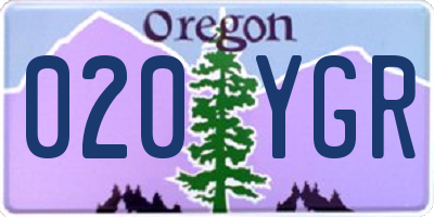 OR license plate 020YGR