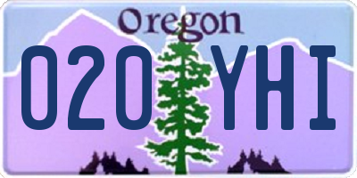 OR license plate 020YHI