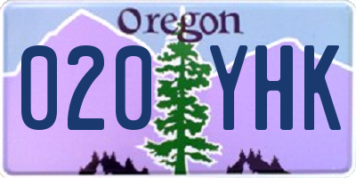 OR license plate 020YHK