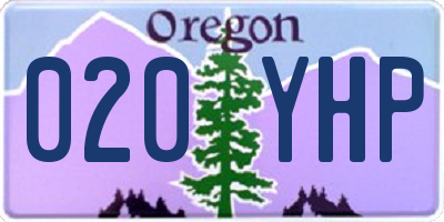 OR license plate 020YHP