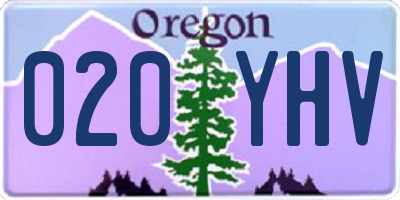 OR license plate 020YHV