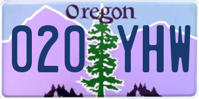 OR license plate 020YHW