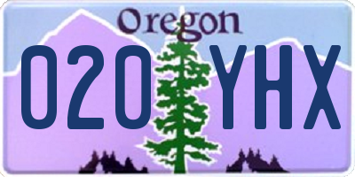 OR license plate 020YHX