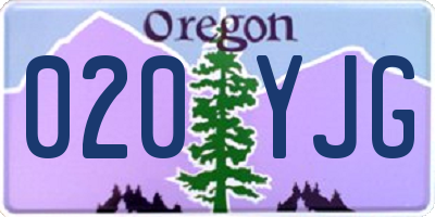 OR license plate 020YJG