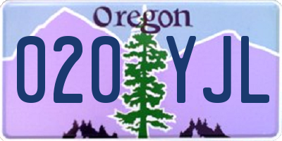 OR license plate 020YJL
