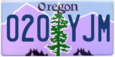 OR license plate 020YJM