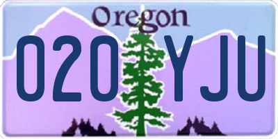 OR license plate 020YJU
