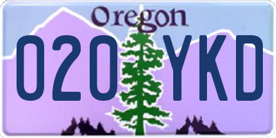 OR license plate 020YKD