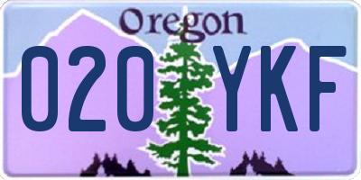 OR license plate 020YKF