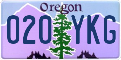 OR license plate 020YKG