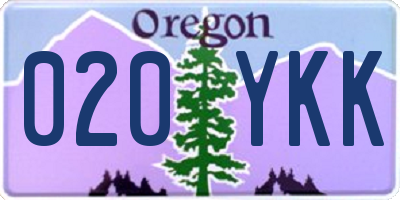 OR license plate 020YKK
