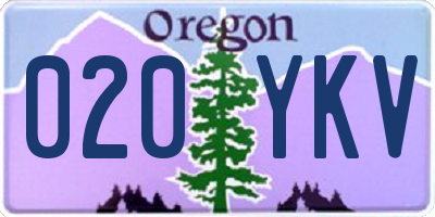 OR license plate 020YKV