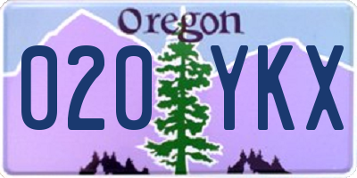 OR license plate 020YKX
