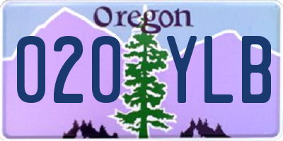 OR license plate 020YLB