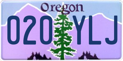 OR license plate 020YLJ