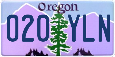 OR license plate 020YLN