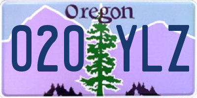 OR license plate 020YLZ