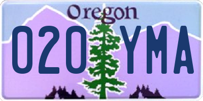 OR license plate 020YMA