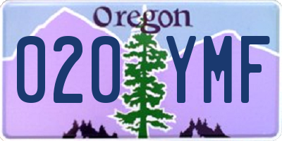 OR license plate 020YMF