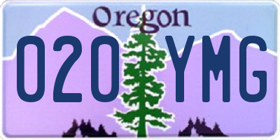 OR license plate 020YMG