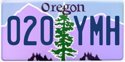 OR license plate 020YMH