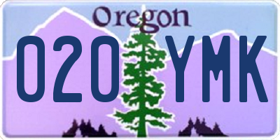 OR license plate 020YMK