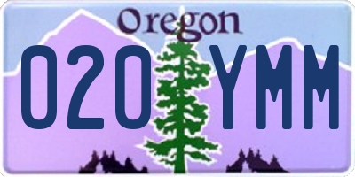 OR license plate 020YMM