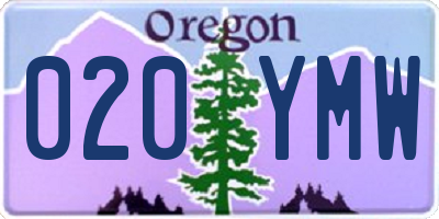 OR license plate 020YMW