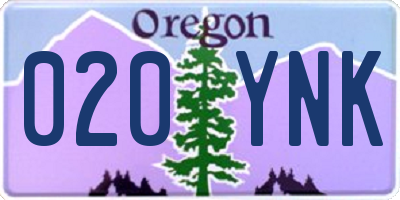 OR license plate 020YNK