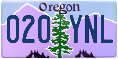 OR license plate 020YNL