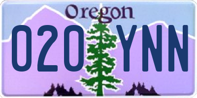 OR license plate 020YNN