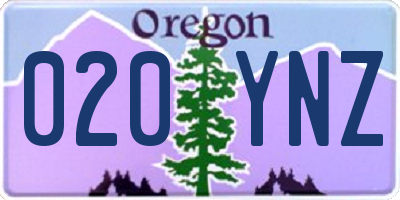 OR license plate 020YNZ