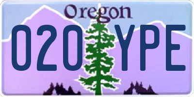 OR license plate 020YPE