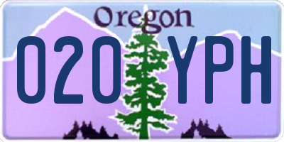 OR license plate 020YPH