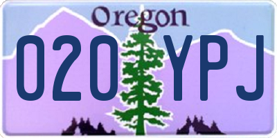 OR license plate 020YPJ