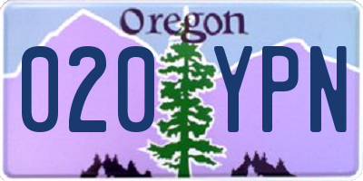 OR license plate 020YPN
