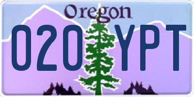 OR license plate 020YPT
