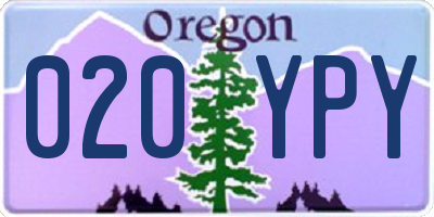 OR license plate 020YPY
