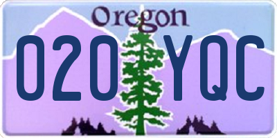 OR license plate 020YQC