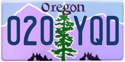 OR license plate 020YQD