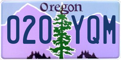 OR license plate 020YQM