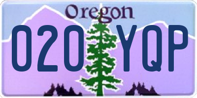 OR license plate 020YQP