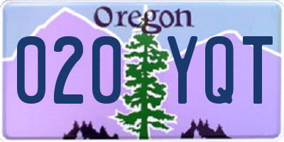 OR license plate 020YQT