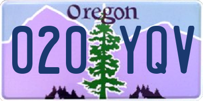 OR license plate 020YQV