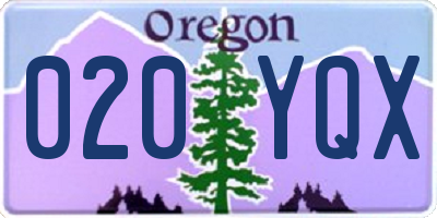 OR license plate 020YQX