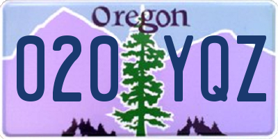 OR license plate 020YQZ