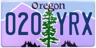 OR license plate 020YRX