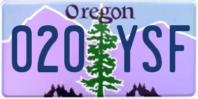 OR license plate 020YSF