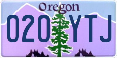 OR license plate 020YTJ