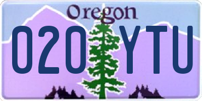 OR license plate 020YTU